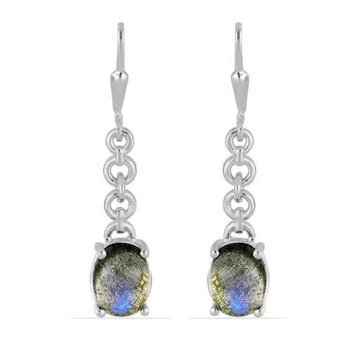 BUY STERLING SILVER NATURAL LABRADORITE GEMSTONE EARRINGS